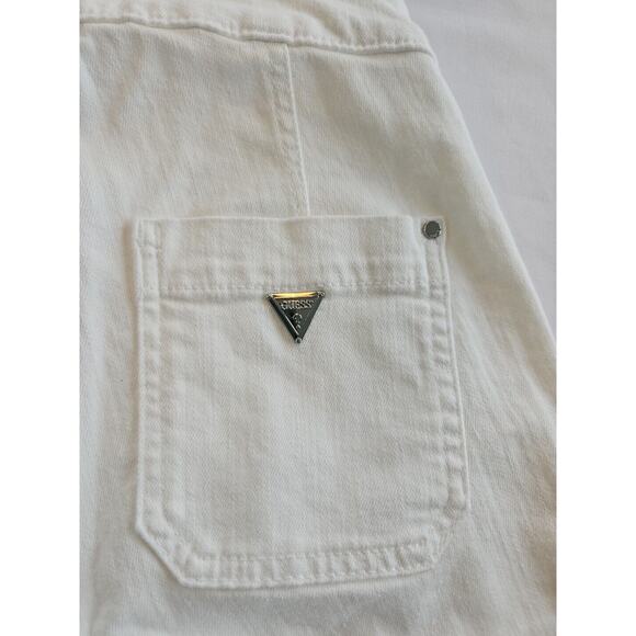 GUESS Women's Button Fly Denim‎ Bermuda Shorts White Size 24 NWT - Picture 5 of 5